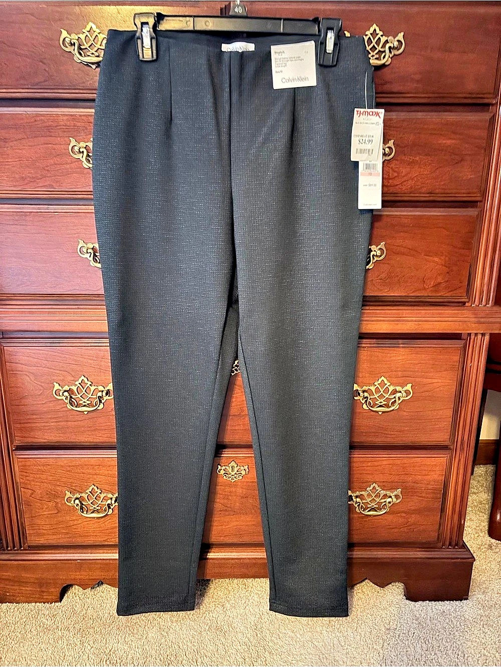 Calvin Klein Stretch Ankle Pants Size 10 Black Size 10
